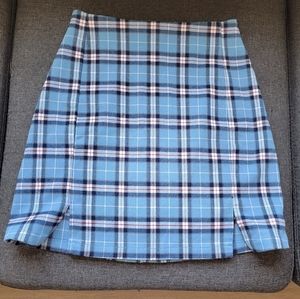 John Galt Brandy Melville mini skirt blue plaid